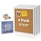 AkTop Cork Board Bulletin Board 12x12 White Framed Corkboard 4 Pack Small Square Pin Board for Wall Mini Thick Cork Tiles with 16 Push Pin Wood Clips for School Home Office