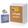 AkTop Cork Board Bulletin Board 12x12 White Framed Corkboard 4 Pack Small Square Pin Board for Wall Mini Thick Cork Tiles with 16 Push Pin Wood Clips for School Home Office