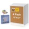 AkTop Cork Board Bulletin Board 12x12 White Framed Corkboard 4 Pack Small Square Pin Board for Wall Mini Thick Cork Tiles with 16 Push Pin Wood Clips for School Home Office