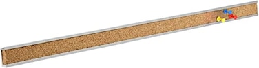 Corksidol Bulletin Bar Strip Cork Board Cork Strips 36 x 1 Classroom Office Walls Cubicle Aluminum Frame1 Pack Silver