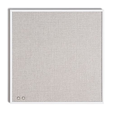 U Brands Farmhouse Linen Bulletin Board 14 x 14 White Metal Frame Industrial Grade Pinning Surface