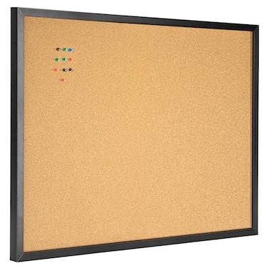OWLKELA 24 x 36 Cork Board Bulletin Board Black Framed Corkboard Black Oak Frame Corkboard Vision Board and Decorative Hanging Pin Board