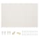 OWLKELA 24 x 36 Linen Bulletin Board White Framed Corkboard White Oak Frame Linen Cork Board Vision Board and Decorative Hanging Pin Board