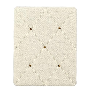 ReLIVE White Burlap Covered with CrissCross Twine Bulletin Picture Memo Board 1975 x 1575