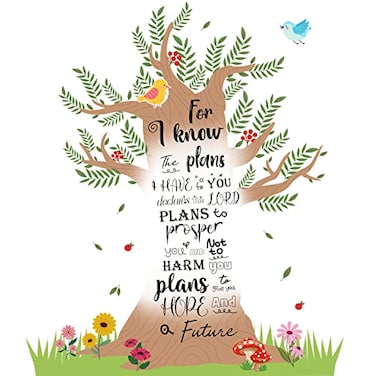 Pajean Christian Bulletin Board Sets Religious Christian Classroom Decor Tree Wall Cutouts Decor for Elementary School Teacher Chalkboard Supplies Bible Style