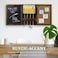 MyGift 3 Panel Wall Mounted Entryway Bulletin Board Combo Set with Rustic Burnt Solid Wood Frame with a Chalkboard Cork Board Black Metal Mail Basket and Hanging Rail