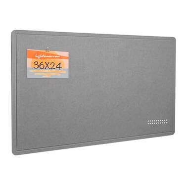 Lightomorrow Bulletin Board 36 x 24 inches Felt Board Decorative Pin Board Cork Board Alternative for Wall 3 x 2 Foldable SelfAdhesive Vision Board Prayer Board with 20 Pushpins Gray