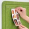 Lightomorrow Bulletin Board 24 x 18 inches Felt Board Decorative Pin Board Cork Board Alternative for Wall Foldable Photo Board SelfAdhesive Vision Board with 20 Pushpins Foliage Green