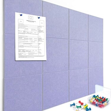 YOPCDJ Cork Boards for Walls 48 x 36 Felt Board Alternative 12 Pack Felt Wall Tiles Bulletin Board Large Cork Board for Office Pin Board Tack Board Cork Boards