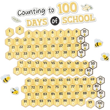 Teacher Created Resources Buzzing Bees Counting to 100 Days Mini Bulletin Board TCR6911