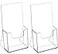 MaxGear Acrylic Brochure Holder 4 Inch Clear Plastic Countertop Literature Holders Trifold Flyer Display Stand for Pamphlets Booklets Magazines Menus Multi Purpose Organizer For Office 2 Pack