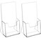 MaxGear Acrylic Brochure Holder 4 Inch Clear Plastic Countertop Literature Holders Trifold Flyer Display Stand for Pamphlets Booklets Magazines Menus Multi Purpose Organizer For Office 2 Pack