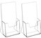 MaxGear Acrylic Brochure Holder 4 Inch Clear Plastic Countertop Literature Holders Trifold Flyer Display Stand for Pamphlets Booklets Magazines Menus Multi Purpose Organizer For Office 2 Pack