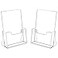 HIIMIEI Brochure Holder 85 x 55 inches Acrylic Flyer Holder with 2 Pack Plastic Stands for Displaying Magazines Pamphlets Literature Brochures Booklets Menu