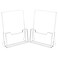 HIIMIEI Brochure Holder 85 x 11 inches Acrylic Flyer Holder with 2 Pack Plastic Stands for Displaying Magazines Pamphlets Literature Brochures Booklets Menu