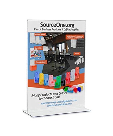 SOURCE ONE Large Upright 11 w x 17 t Premium Clear Acrylic Sign Holder Bottom Loading