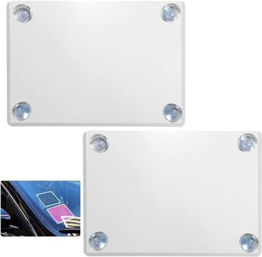 LUAATT Rideshare SignParking Permit Clear Sun Protection Holder 2 Pack PVC Removable Pocket Holder Includes 8 Strong Suction Cups