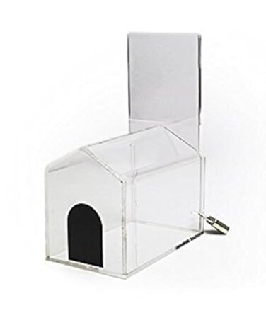 SOURCE ONE Clear Acrylic House Donation Box with Sign Holder