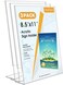MaxGear Acrylic Sign Holder Clear Sign Holders Plastic Display Stand 85 x 11 Inches Slant Back Countertop Display Picture Frames for Menus Flyer Use In Office Store 3 Pack