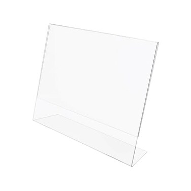 deflecto Classic Image Slanted Sign Holder Landscaped 11 x 85 Insert Clear