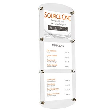 Source One Deluxe Clear Acrylic Standoff Sign Holders 1 Sign 2 Sign 3 Signs Available 3 Sign 1 Pack
