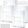 Ripeng 4 Pcs Brochure Holder 85 x 11 Inch Wall Mount Flyer Holder Acrylic Literature Clear Magazine Wall Display Hanging Envelope Display for Pamphlet File Home Office Supplies