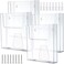 Ripeng 4 Pcs Brochure Holder 85 x 11 Inch Wall Mount Flyer Holder Acrylic Literature Clear Magazine Wall Display Hanging Envelope Display for Pamphlet File Home Office Supplies