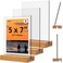 JDEA 5x7 Inch Acrylic Sign Holder with Wood Base Vertical and Slant Displays3 Pack 57