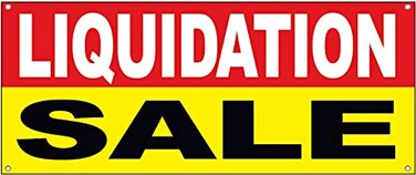 4LessCo 4 LESS CO 18x48 Inch Liquidation Sale Vinyl Banner Sign with Grommets ryb