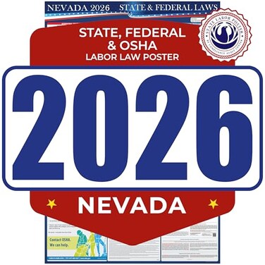 COMPLIANCE AUDIT CENTER 2026 Nevada State and Federal Labor Law Poster OSHA Workplace Compliant Mandatory Regulations Posting for Employees AllinOne Required Compliance Posting 17 x 40 Laminated