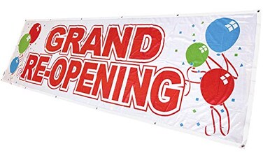 4Less 3x10 ft Grand REOpening Banner Vinyl Alternative Sign wb Fabric