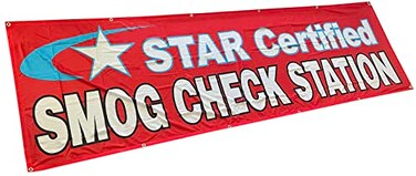 4Less 3x10 Ft Star SMOG Check Station Banner Vinyl Alternative Sign Polyester Fabric rb