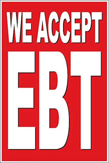4Less 4 LESS CO 24x36 WE ACCEPT EBT Poster Retail Business Store Window POP Sign rb