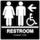 ComplianceSignscom Wheelchair Accessible Restroom Left Sign ADACompliant Braille and Raised Letters 9x9 in Black Acrylic with Mounting Strips