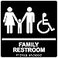 ComplianceSignscom Family Restroom Sign ADACompliant Braille and Raised Letters 9x9 in White on Black Acrylic with Adhesive Mounting Strips