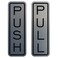 All Quality Classic Vertical Push Pull Door Signs Great for Glass Doors Professional Looking Signs Easy Installation Includes DoubleSided Foam Adhesive Tape Brushed Silver Small 1 Pack