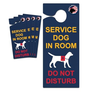 WORKINGSERVICEDOG.COM Service Dog in Room Do Not Disturb Doorhanger Pack of 5