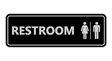 Signs ByLITA Standard All Gender Restroom Sign BlackSilver Large 1 Pack