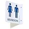 SmartSign Unisex Restroom Corridor Sign 6 x 6 Acrylic 2 sided Bathroom Projecting Hallway Signs