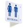 SmartSign Unisex Restroom Corridor Sign 6 x 6 Acrylic 2 sided Bathroom Projecting Hallway Signs