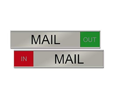 NapTags Mail InOut Slider Sign RedGreen 10x2