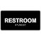 ComplianceSignscom Restroom Sign ADACompliant Braille and Raised Letters 8x4 inch White on Black Acrylic with Adhesive Mounting Strips American Made Safety Signs for the Workplace