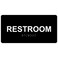 ComplianceSignscom Restroom Sign ADACompliant Braille and Raised Letters 8x4 inch White on Black Acrylic with Adhesive Mounting Strips American Made Safety Signs for the Workplace