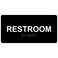 ComplianceSignscom Restroom Sign ADACompliant Braille and Raised Letters 8x4 inch White on Black Acrylic with Adhesive Mounting Strips American Made Safety Signs for the Workplace