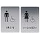 Canopy Street Custom Product Solutions Men Women ADA Restroom Bathroom Modern Chic Sign wBraille SilverBlack