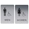 Canopy Street Custom Product Solutions Men Women ADA Restroom Bathroom Modern Chic Sign wBraille SilverBlack