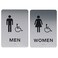 Canopy Street Custom Product Solutions Men Women ADA Restroom Bathroom Modern Chic Sign wBraille SilverBlack
