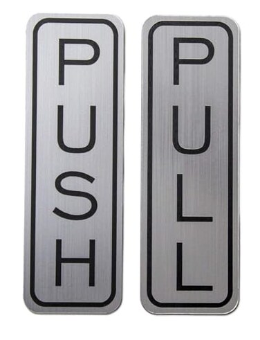 2FY2SW Be The Bestest Brushed 304 Grade Stainless Steel Premium PushPull Set Door Vertical Sign 5 x 15 inch Stylish Pack of 1
