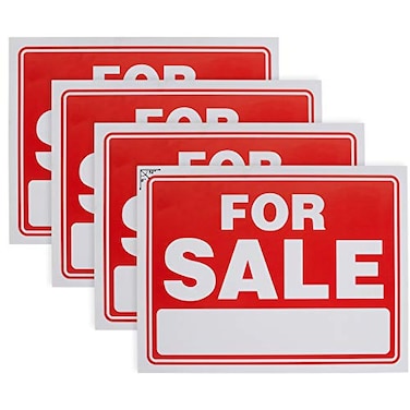 RamPro 9 X 12 Sale Sign for Car and Auto Sales Rust Free Clear and Visible Text Long Lasting with A Space to Hand Write 4 Pack