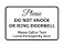 Signs ByLITA Classic Framed Please Do Not Knock Or Ring Doorbell Wall or Door Sign Easy Installation Mail Delivery Instruction Do Not Disturb White Medium 1 Pack